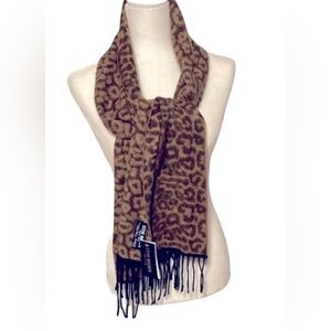 Steve Madden Leopard Animal Print Brown Black Winter Scarf Women’s New Tags